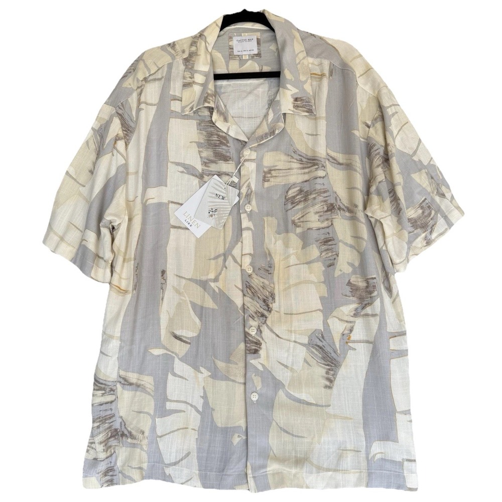 Cactus Man Ricky Singh Men's Shirt XL‎ Tropical Linen-Like Soft Viscose NEW $44